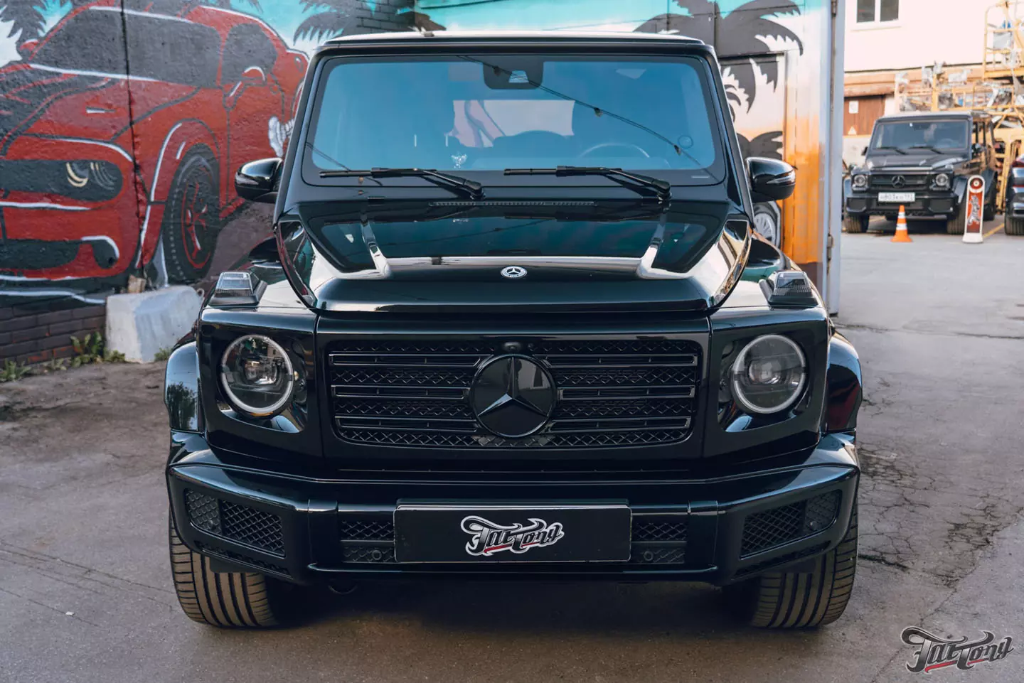 Побортная стереосистема с двумя усилителями на Mercedes G-class. Карбон в салоне. Полировка и керамика кузова, оклейка лобового стекла